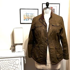 Eddie Bauer Waxed Cotton Water Resistant Utility Field Jacket